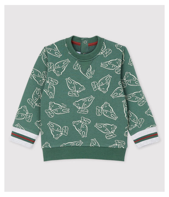 Baby-Sweatshirt aus gebürstetem Molton für Jungen grün VALLEE/ VALLEE CLAIR