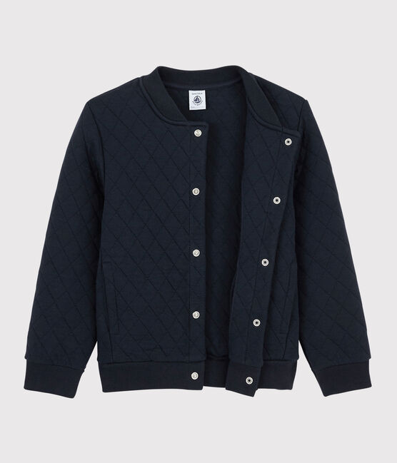 Kinder-Cardigan aus gestepptem Doppeljersey für Jungen blau SMOKING