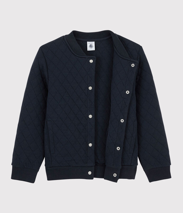 Kinder-Cardigan im Teddy-Stil aus gedoppeltem Jersey f&uuml;r Jungen blau SMOKING