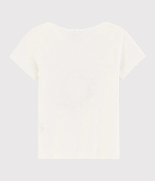 Kurz&auml;rmliges Kinder-T-Shirt aus Baumwolle f&uuml;r M&auml;dchen weiss
