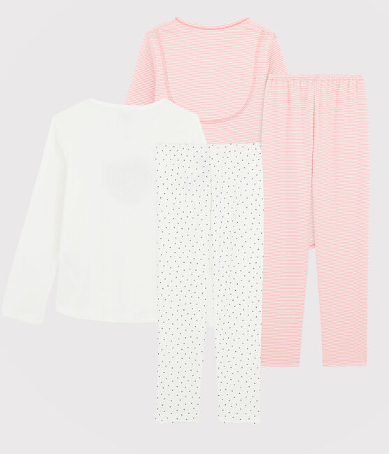 2er-Set Pyjamas mit Rippenstruktur für kleine Mädchen variante 1