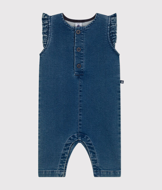 Ärmelloser Baby-Overall aus Denim blau BLEU DELAVE