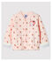 Baby-Teddy-Blouson aus bedrucktem Molton für Mädchen rosa FLEUR/weiss MULTICO