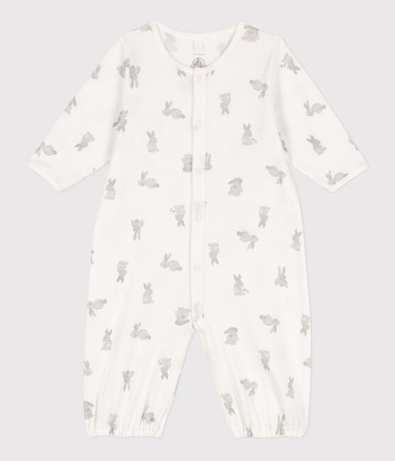Bedruckter Kombi-Overall aus Baumwolle weiss MARSHMALLOW/grau GRIS
