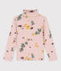 Kinder-Rollkragenshirt aus Baumwolle für Mädchen, mit Blumenmuster