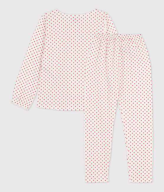 Kinderpyjama aus Baumwolle mit Sternenmotiv für Mädchen weiss MARSHMALLOW/ STOP