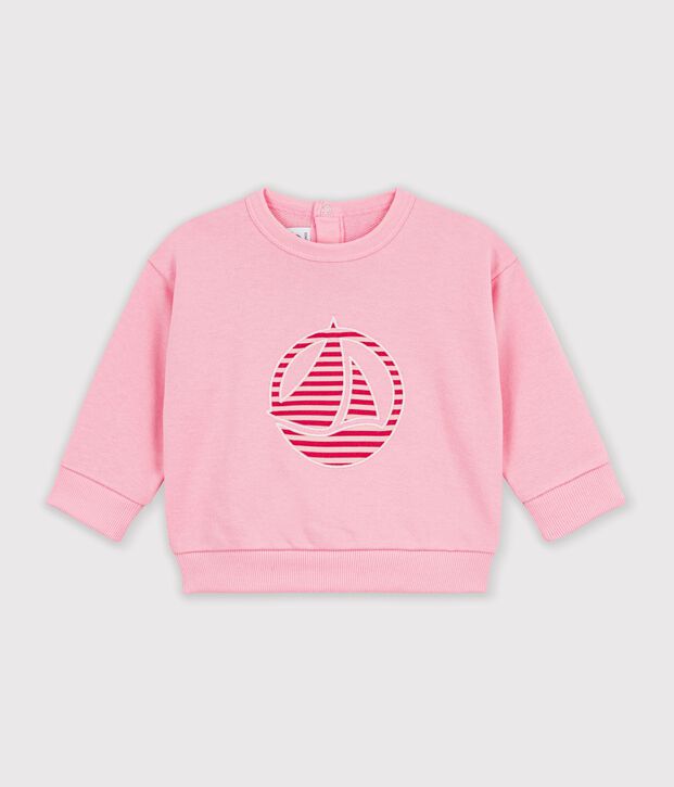 Baby-Sweatshirt aus einfarbiger Baumwolle mit aufgedrucktem Logo CHARMI