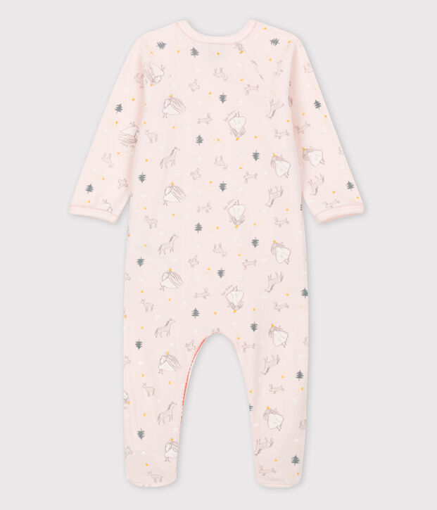 Baby-Strampler aus Bio-Baumwoll-Velours mit Prinzessin-Motiv rosa/vielfarbig