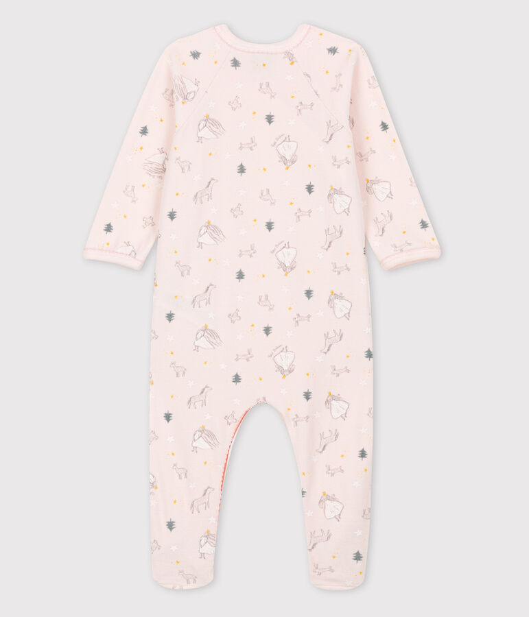 Baby-Strampler aus Bio-Baumwoll-Velours mit Prinzessin-Motiv rosa/vielfarbig