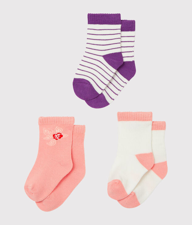 3er-Set Kindersocken f&uuml;r M&auml;dchen vielfarbig