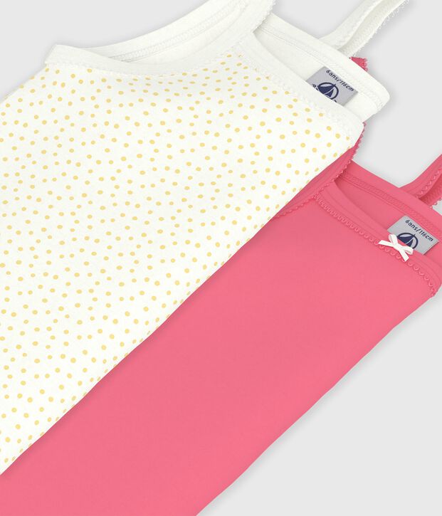 Set Kinder-Unterhemden aus Baumwolle mit P&uuml;nktchen vielfarbig