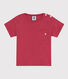 Kurzärmeliges Baby-T-Shirt aus geflammtem Jersey.