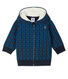 Baby-Kapuzensweatshirt aus Molton für Jungen, gemustert und mit Sherpa-Futter
