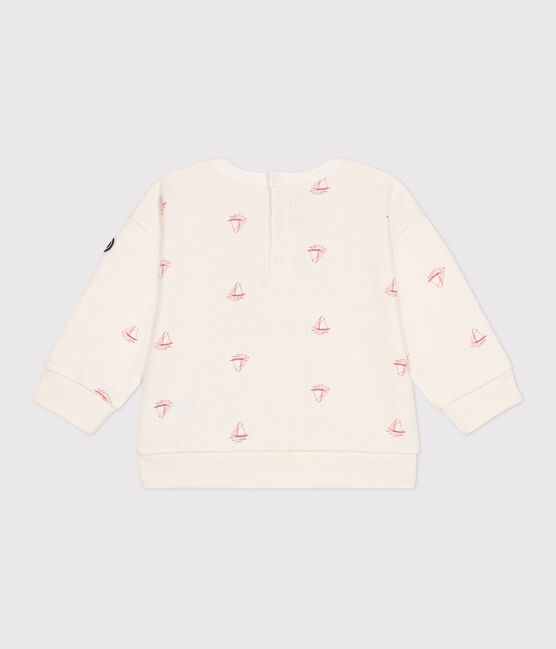 Baby-Sweatshirt aus Baumwolle mit Schiff-Motiv im Vintage-Stil rot MILK/ POMPEI