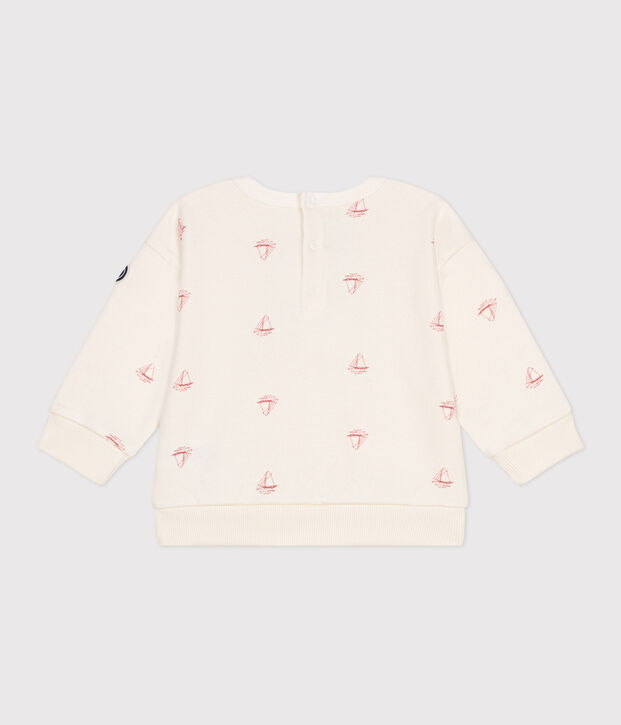 Baby-Sweatshirt aus Baumwolle mit Schiff-Motiv im Vintage-Stil rot/rot