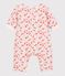 Langer Baby-Overall aus gestepptem Doppeljersey aus Bio-Baumwolle mit floralem Muster weiss MARSHMALLOW/weiss MULTICO
