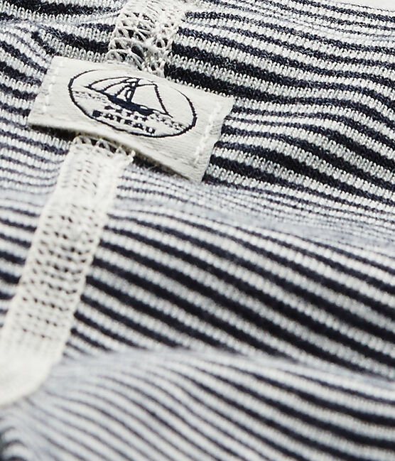Unisex-Baby-Leggings mit Milleraies-Ringelmuster blau SMOKING/weiss LAIT