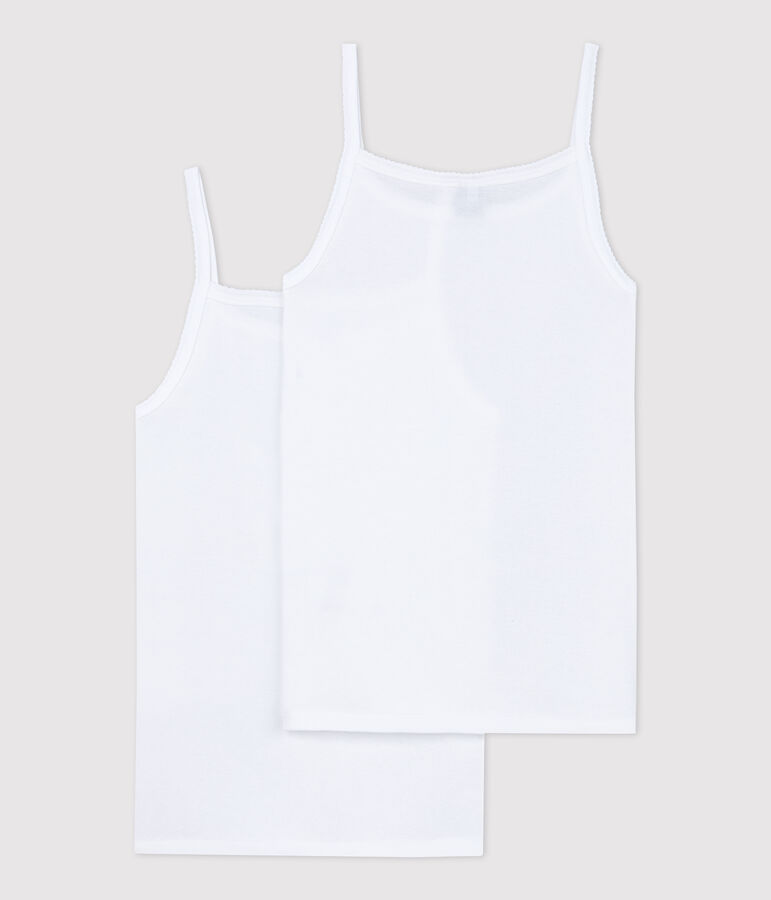 2er-Set wei&szlig;e Spaghetti-Tops f&uuml;r M&auml;dchen variante 1