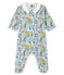 Baby-Strampler aus Rippstrick für Jungen weiss MARSHMALLOW/weiss MULTICO