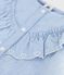 Kurz&auml;rmelige Kinder-Bluse aus einfarbiger Baumwolle blau
