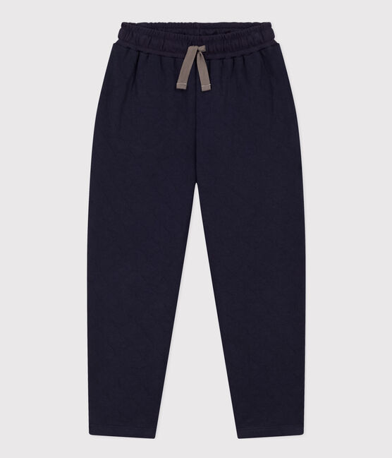 Kinderhose aus gestepptem Doppeljersey blau SMOKING