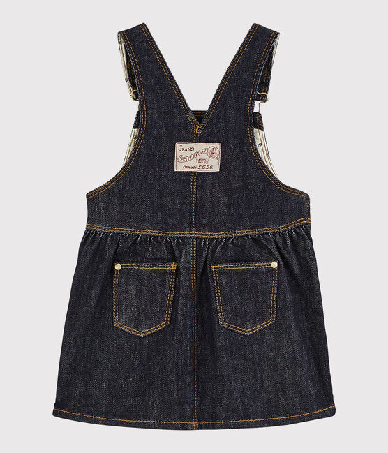 Baby-Jeanslatzkleid Mädchen blau JEAN