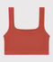Unifarbenes Damen-Bustier aus Baumwolle und Elastan braun FAMEUX