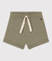 Baby-Shorts aus einfarbigem geflammtem Jersey grün MARECAGE