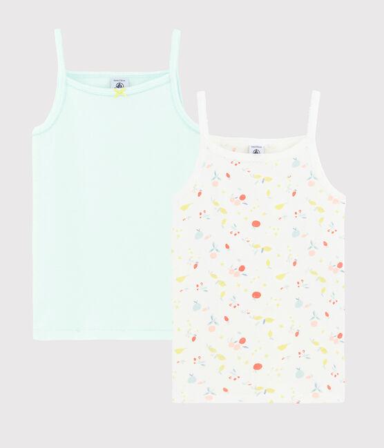 2er-Set Spaghetti-Tops aus Bio-Baumwolle mit Früchte-Motiv für Mädchen variante 1
