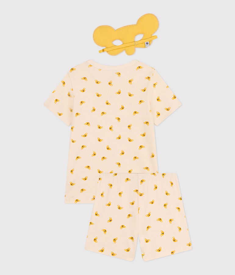 Kinder-Kurzpyjama aus Baumwolle im Koala-Verkleidungs-Look naturfarben/vielfarbig