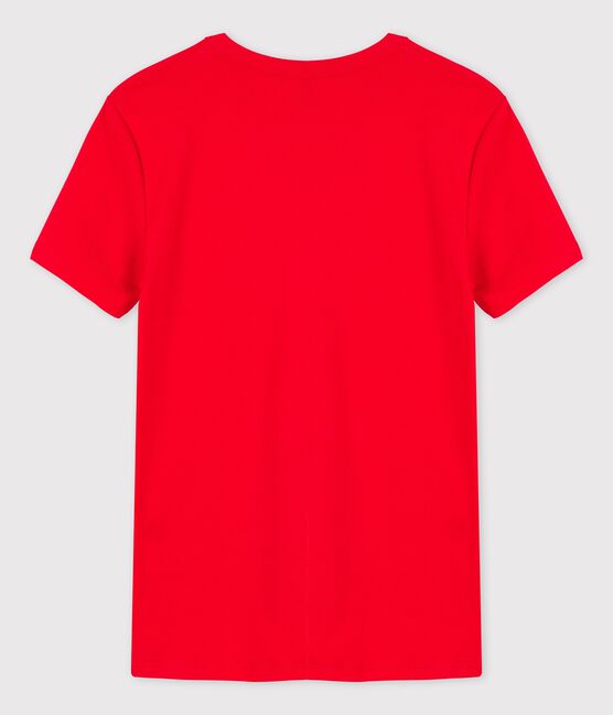 Eng anliegendes T-Shirt mit Rundhalsausschnitt aus Baumwolle für Damen rot PEPS