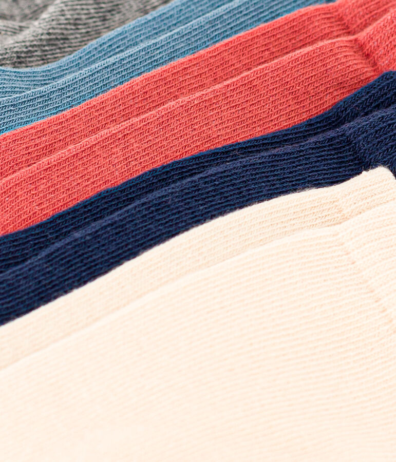 5er-Set einfarbige Kindersocken vielfarbig