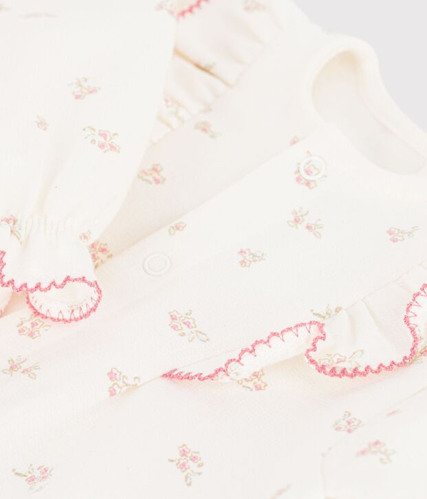 Combinaison b&eacute;b&eacute; en coton &agrave; volants imprim&eacute;e &agrave; fleurs naturfarben/vielfarbig