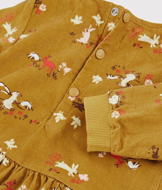Baby-Kleid aus Cord für Mädchen gelb TOPAZE/ MULTICO