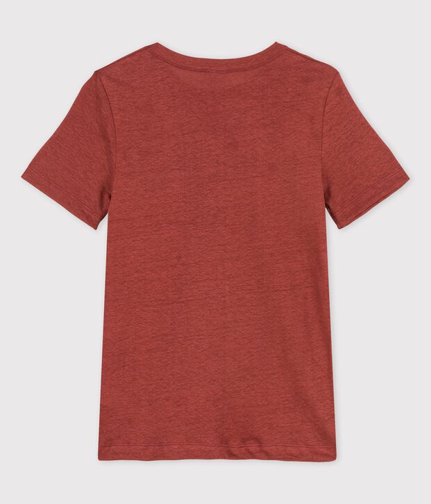 Damen-T-Shirt L&rsquo;ICONIQUE aus Leinen braun