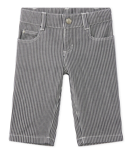 Gestreifte Baby-Jungen-Hose blau SMOKING/weiss MARSHMALLOW