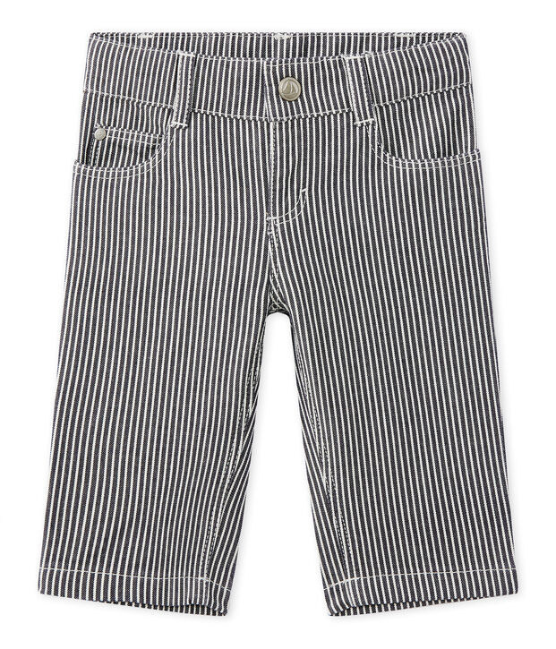Gestreifte Baby-Jungen-Hose blau/weiss
