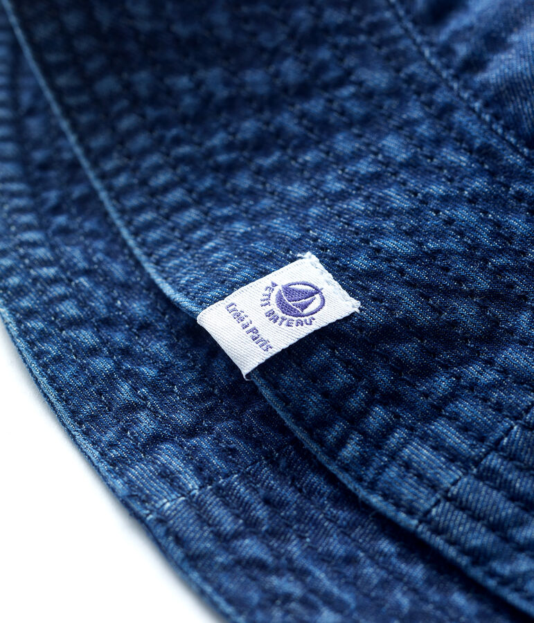 Baby-Sonnenhut aus Bio-Baumwolle blau