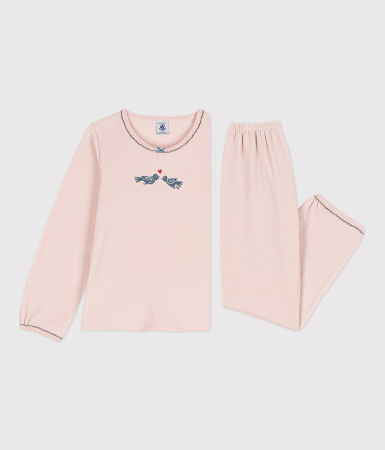 Kinderpyjama aus Nicki f&uuml;r M&auml;dchen rosa