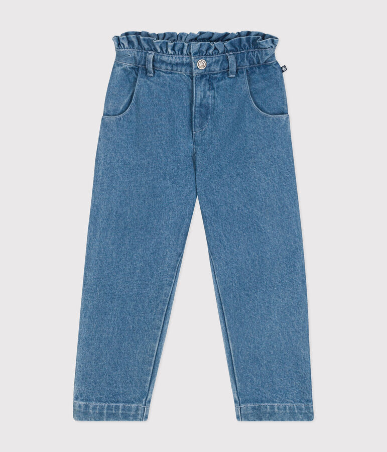 Kinder-Hose mit geradem Schnitt aus Denim f&uuml;r M&auml;dchen blau