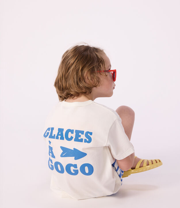 Kurz&auml;rmeliges Kinder T-Shirt aus Baumwolle weiss