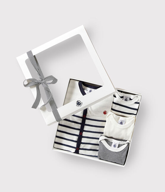 Set bestehend aus 1 Baby-Pyjama und 3 gestreiften Bodys variante 1