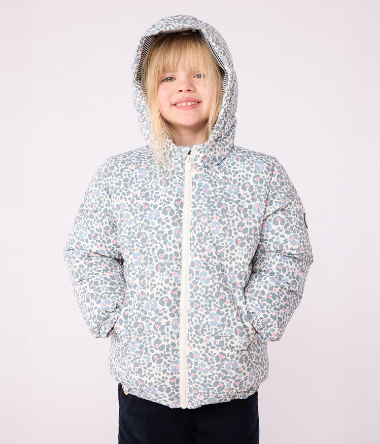 Kinder-Winterjacke mit Muster naturfarben/vielfarbig