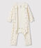 Fußloser Baby-Bodyjama aus Bio-Baumwolle  weiss MARSHMALLOW/weiss MULTICO
