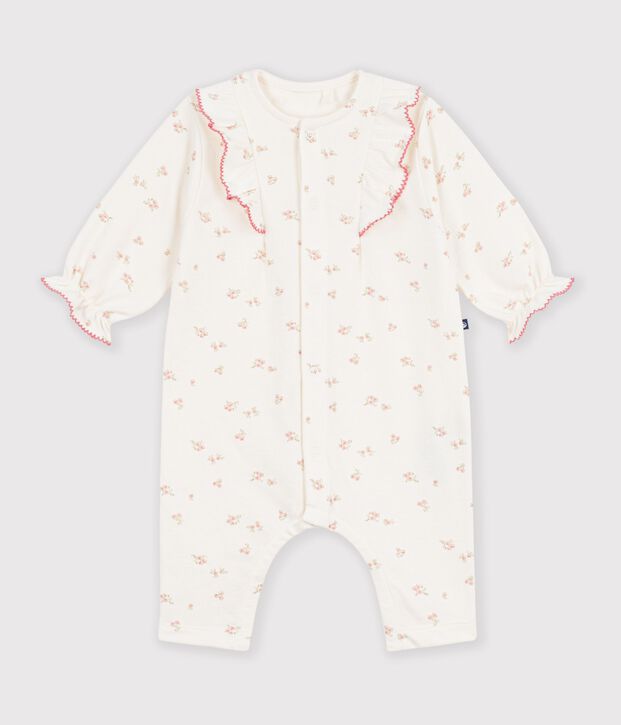 Combinaison b&eacute;b&eacute; en coton &agrave; volants imprim&eacute;e &agrave; fleurs naturfarben/vielfarbig
