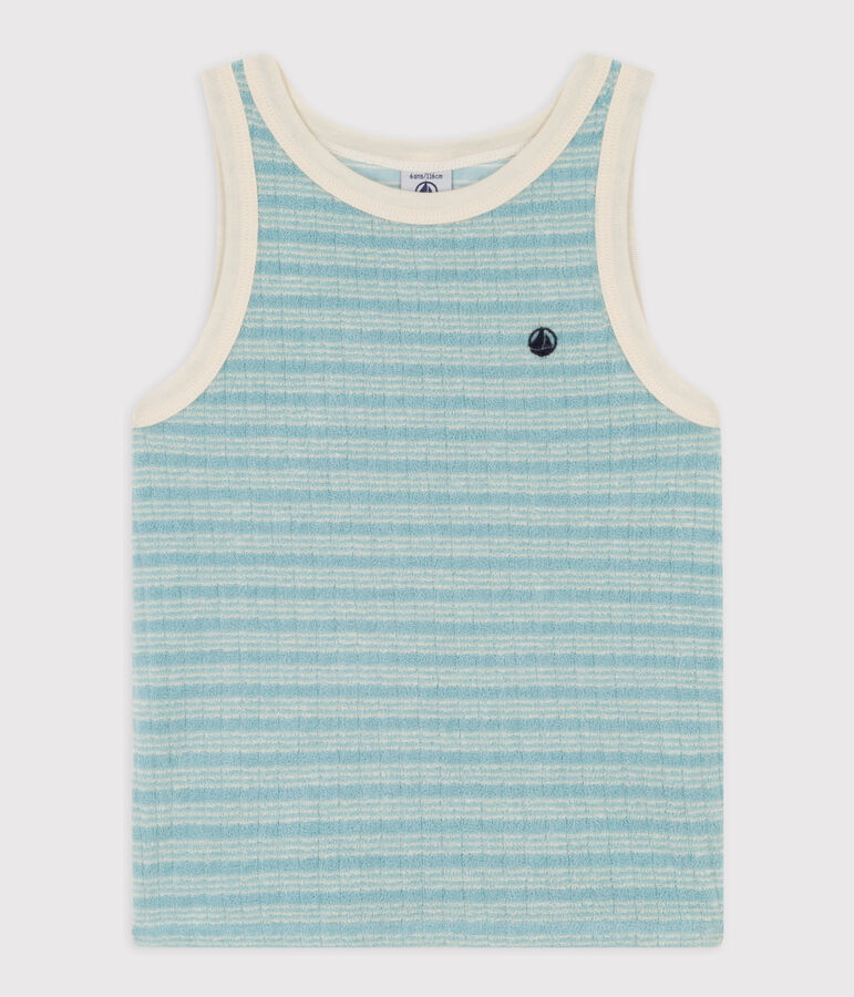 Kinder-Cardigan aus Frottee f&uuml;r M&auml;dchen gr&uuml;n/naturfarben