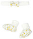 Set mit Haarband und Babyschuhen aus Wolle und Baumwolle für Mädchen