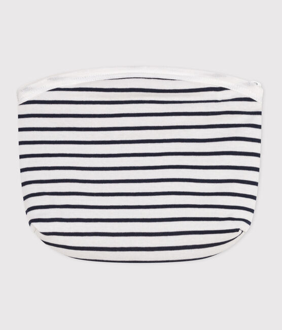Baby-Täschchen aus Baumwolle mit Streifen weiss MARSHMALLOW/blau SMOKING