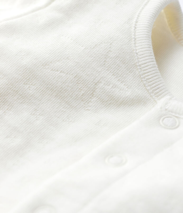 Baby-Cardigan aus gestepptem Doppeljersey aus Bio-Baumwolle in Wei&szlig; mit Sternen-Motiv weiss