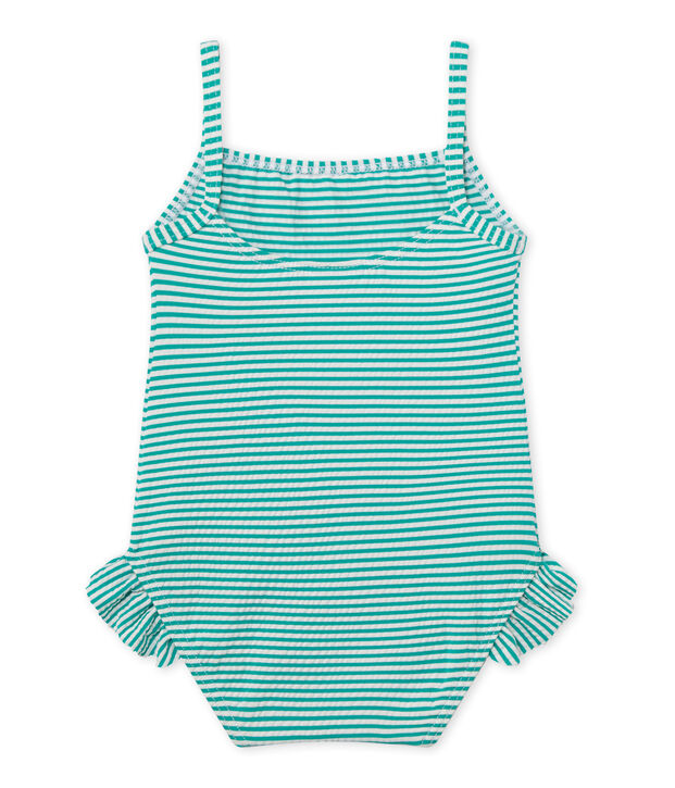 Badeanzug Baby M&auml;dchen gr&uuml;n/weiss